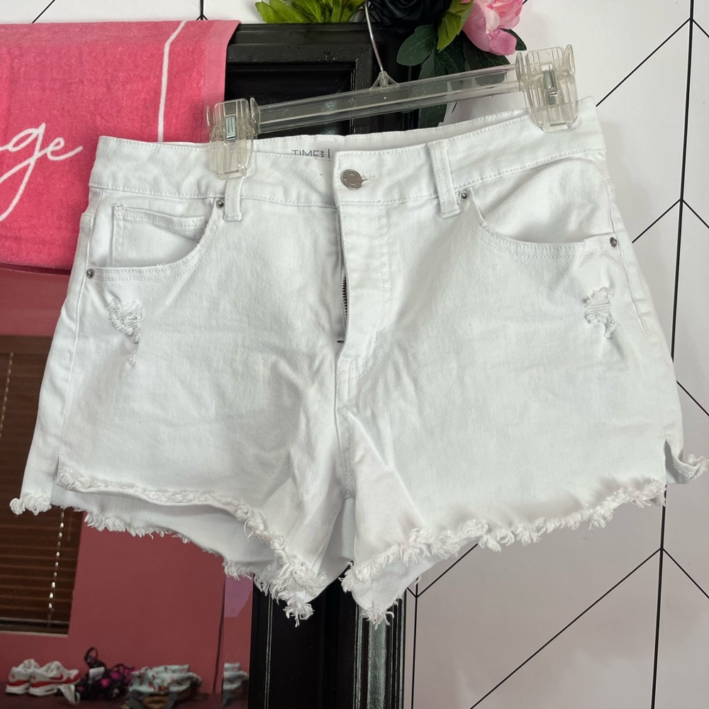 White jean shorts
